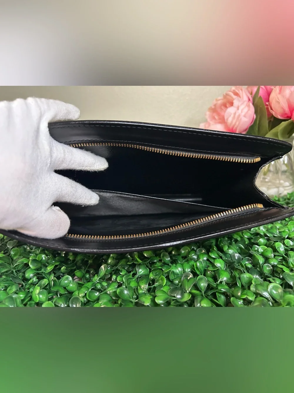 Louis Vuitton Black Epi Pochette Homme Clutch Portfolio Bag LV
